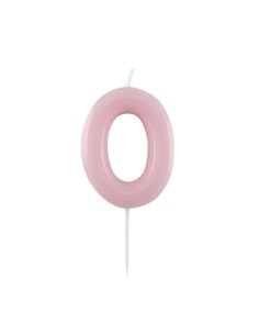 Candelina per torta laccata "Glossy" Cm. 10,5 - Rosa - Nr. 0