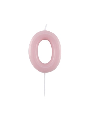 Candelina per torta laccata "Glossy" Cm. 10,5 - Rosa - Nr. 0