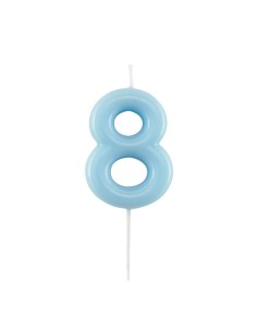 Candelina per torta laccata "Glossy" Cm. 10,5 - Azzurro - Nr. 8