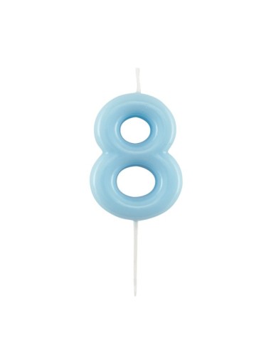Candelina per torta laccata "Glossy" Cm. 10,5 - Azzurro - Nr. 8