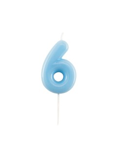 Candelina per torta laccata "Glossy" Cm. 10,5 - Azzurro - Nr. 6