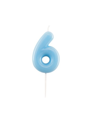 Candelina per torta laccata "Glossy" Cm. 10,5 - Azzurro - Nr. 6