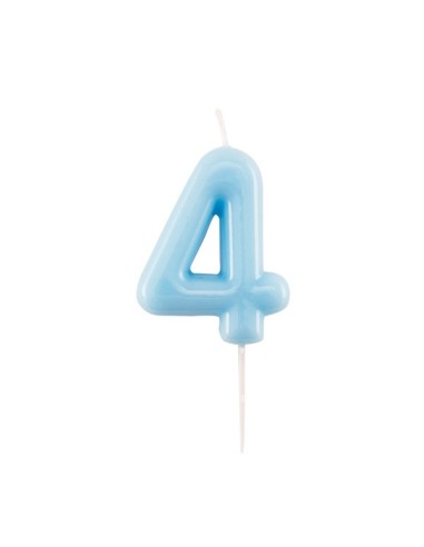 Candelina per torta laccata "Glossy" Cm. 10,5 - Azzurro - Nr. 4