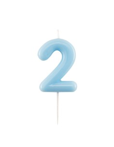 Candelina per torta laccata "Glossy" Cm. 10,5 - Azzurro - Nr. 2