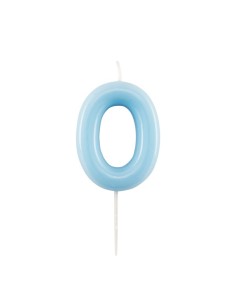 Candelina per torta laccata "Glossy" Cm. 10,5 - Azzurro - Nr. 0