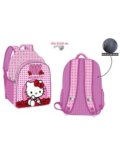 Zaino scuola 3 tasche deluxe Cm. 42x32 - Hello Kitty