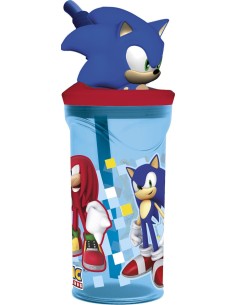 Bicchiere con cannuccia 3D Tritan - Sonic