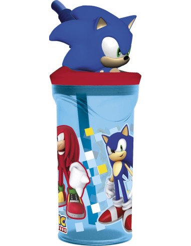 Bicchiere con cannuccia 3D Tritan - Sonic
