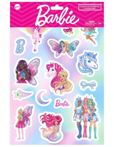 Stickers in foglio formato A5 in busta - Barbie
