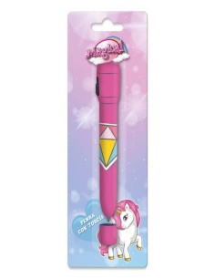 Penna con torcia in blister - Unicorno
