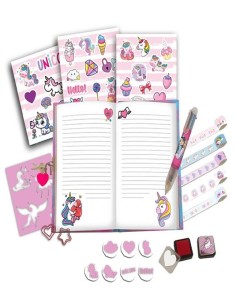 Set Agenda con timbrini, penna 6 colori - Unicorno 2