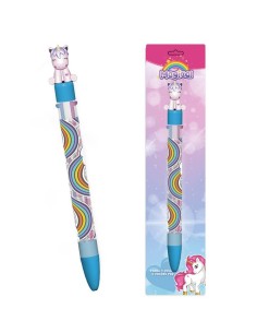 Penna 4 colori con topper in gomma 3D - Unicorno