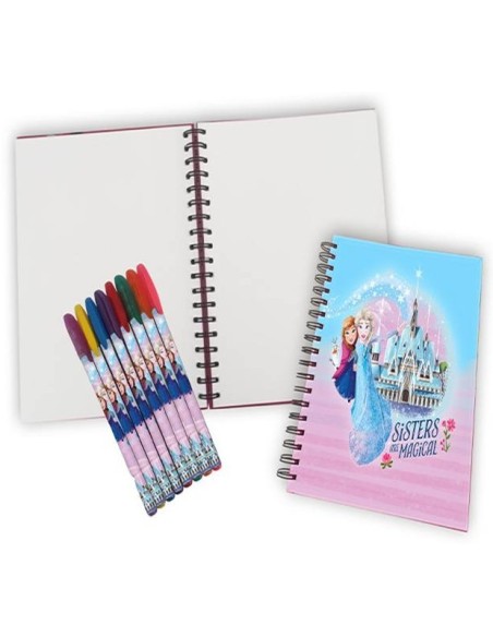 Set regalo con agenda spiralata e penne in gel - Frozen