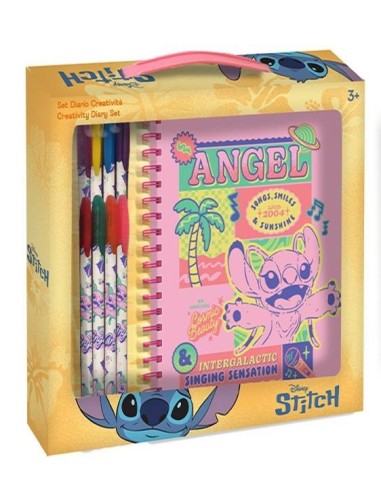 Set regalo con agenda spiralata e penne in gel - Stitch