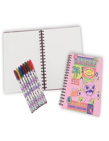 Set regalo con agenda spiralata e penne in gel - Stitch