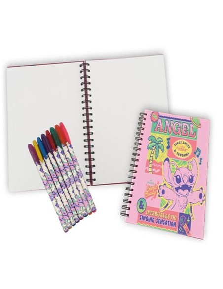 Set regalo con agenda spiralata e penne in gel - Stitch