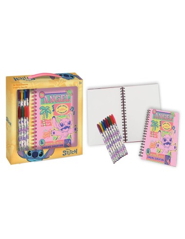 Set regalo con agenda spiralata e penne in gel - Stitch