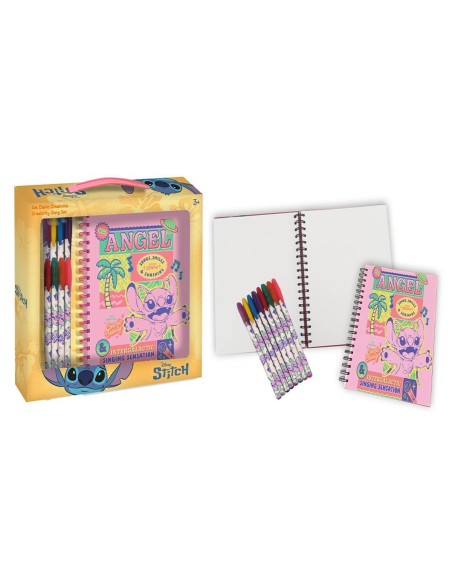 Set regalo con agenda spiralata e penne in gel - Stitch