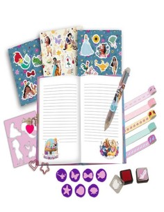 Set Agenda con timbrini, penna 6 colori - Principesse 2