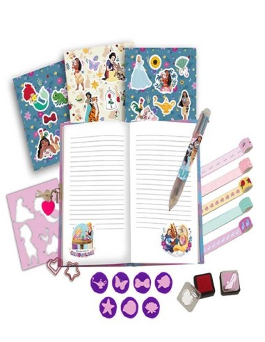 Set Agenda con timbrini, penna 6 colori - Principesse