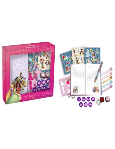 Set Agenda con timbrini, penna 6 colori - Principesse