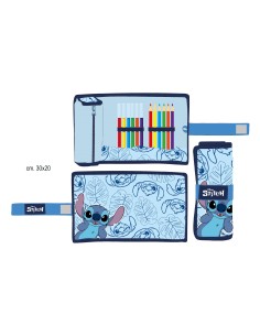 Astuccio roll con matite colorate e pennarelli - Stitch Boy