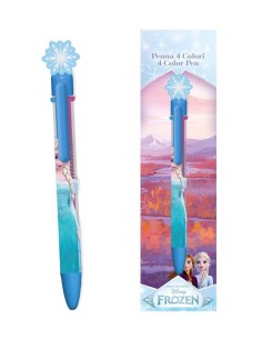Penna 4 colori con topper in gomma 3D - Frozen