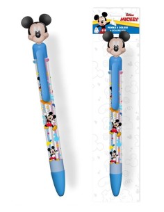 Penna 4 colori con topper in gomma 3D - Michey Topolino