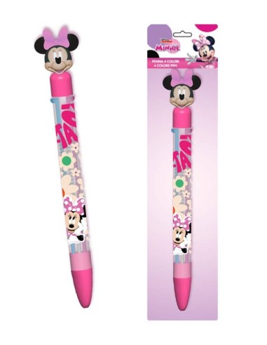 Penna 4 colori con topper in gomma 3D - Minnie