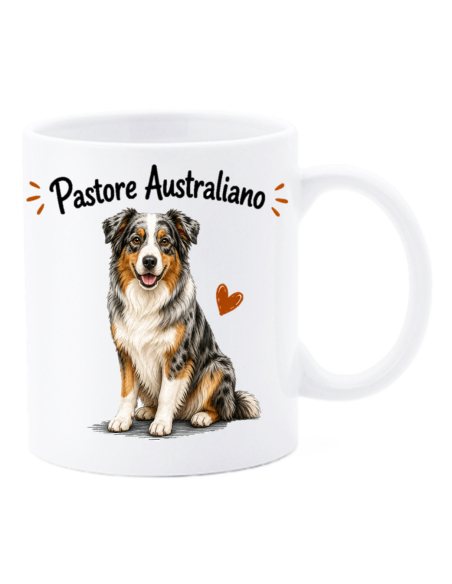 Tazza mug ceramica in scatola "Cat&Dog" - Pastore Australiano