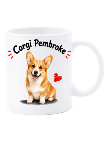 Tazza mug ceramica in scatola "Cat&Dog" - Corgi Pembroke