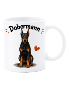 Tazza mug ceramica in scatola "Cat&Dog" - Dobermann