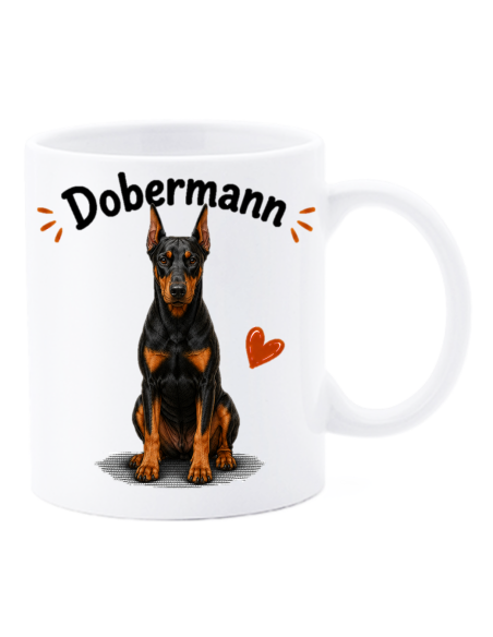 Tazza mug ceramica in scatola "Cat&Dog" - Dobermann