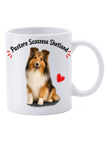 Tazza mug ceramica in scatola "Cat&Dog" - Pastore Scozzese Shetland