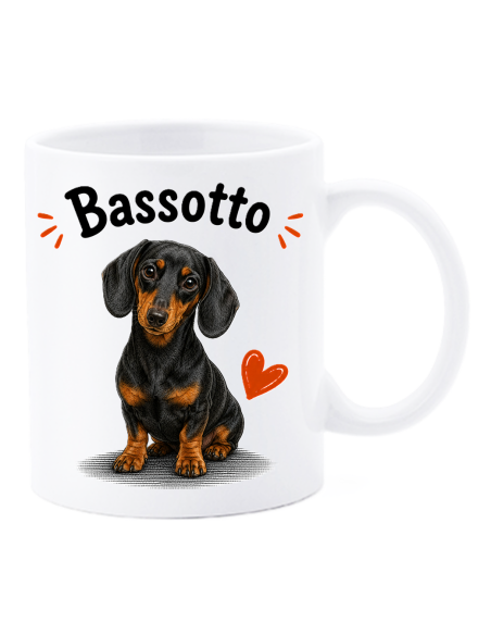 Tazza mug ceramica in scatola "Cat&Dog" - Bassotto