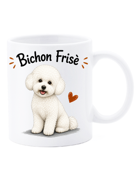 Tazza mug ceramica in scatola "Cat&Dog" - Bichon Frise'