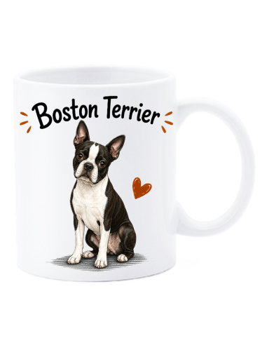Tazza mug ceramica in scatola "Cat&Dog" - Boston Terries
