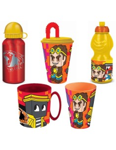 Kit scuola completo Lyon 5 pezzi - Borraccia alluminio + bicchiere + bicchiere plastica + tazza + borraccia plastica