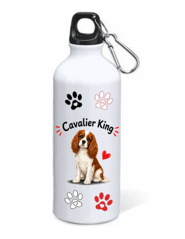 Borraccia alluminio 500 ML con moschettone "Cat&Dog" - Cavalier King