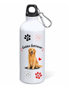 Borraccia alluminio 500 ML con moschettone "Cat&Dog" - Golder Retriever