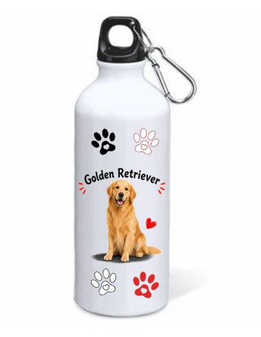 Borraccia alluminio 500 ML con moschettone "Cat&Dog" - Golder Retriever