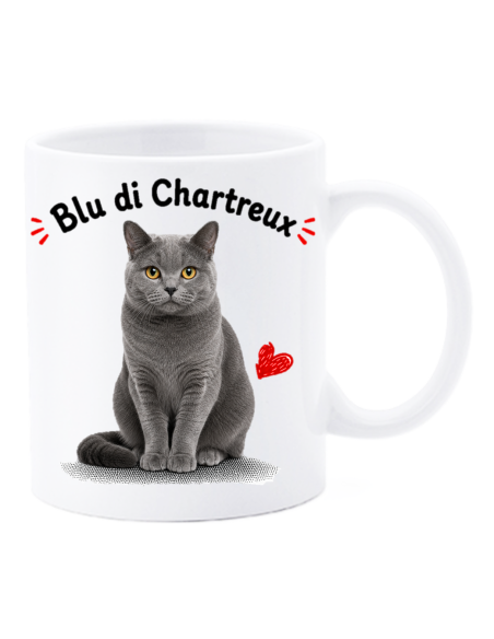 Tazza mug ceramica in scatola "Cat&Dog" - Blu di Chartreaux