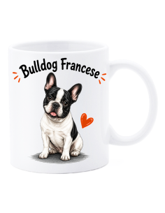 Tazza mug ceramica in scatola "Cat&Dog" - Bulldog Francese Bianco