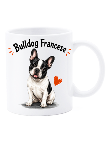 Tazza mug ceramica in scatola "Cat&Dog" - Bulldog Francese Bianco