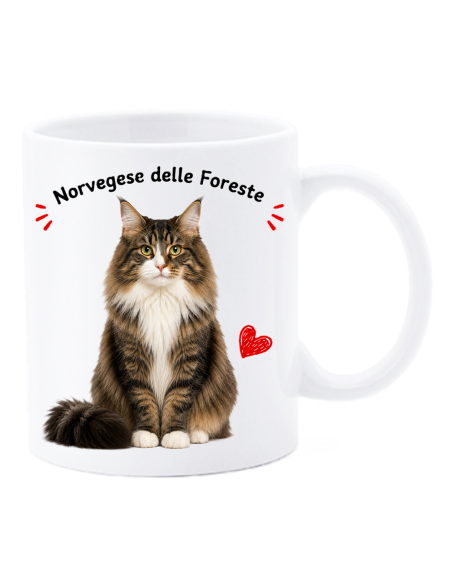 Tazza mug ceramica in scatola "Cat&Dog" - Norvegese delle foreste
