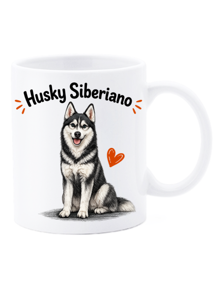 Tazza mug ceramica in scatola "Cat&Dog" - Husky Siberiano