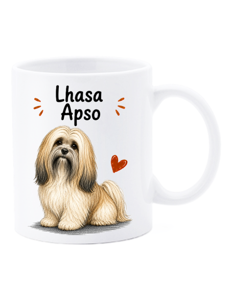 Tazza mug ceramica in scatola "Cat&Dog" - Lhasa Apso