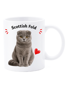 Tazza mug ceramica in scatola "Cat&Dog" - Scottish Fold