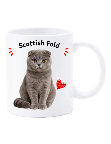 Tazza mug ceramica in scatola "Cat&Dog" - Scottish Fold