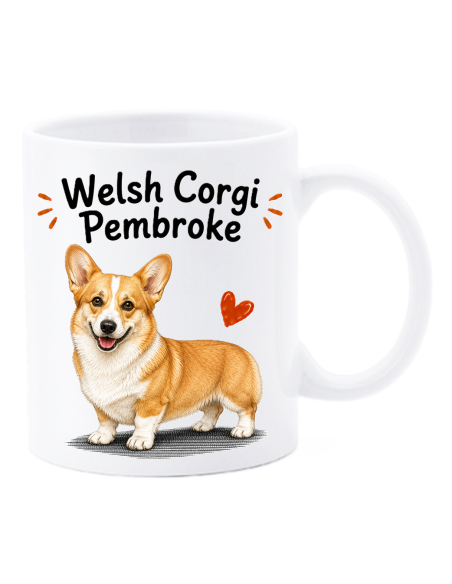 Tazza mug ceramica in scatola "Cat&Dog" - Welsh Corgi Pembroke